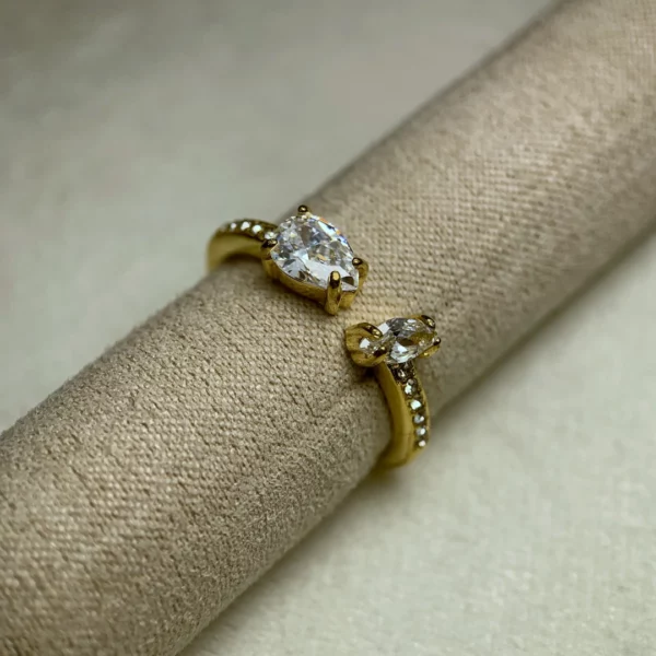 Bague en or ajustable avec diaments